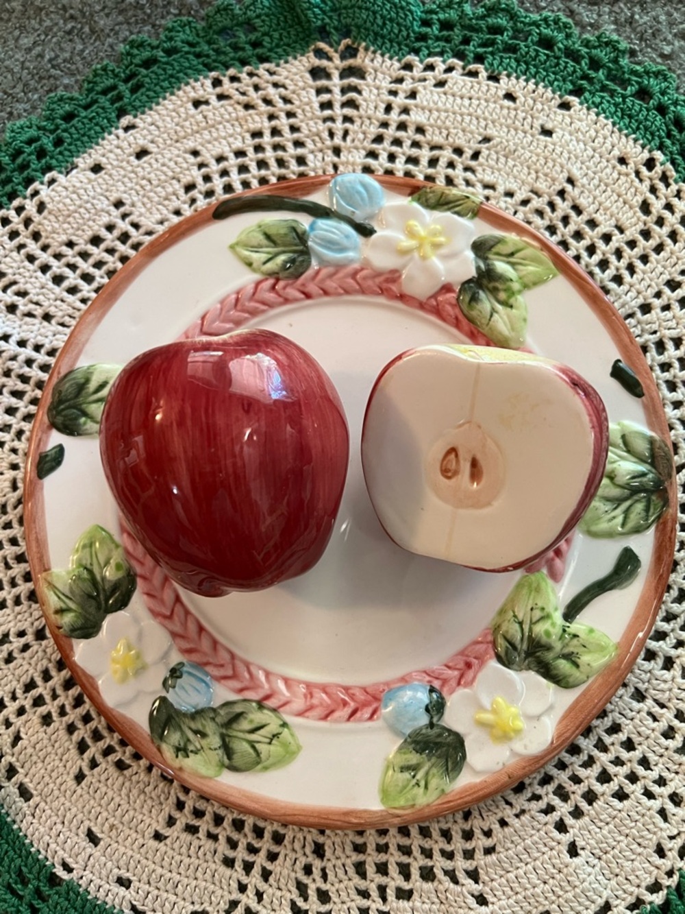 Vintage Abstract Ceramic Apple Plate Wall Hanging 1995